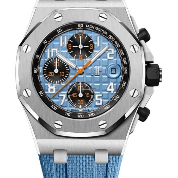 AP Royal Oak Offshore Selfwinding Chronograph Blue Rubber Strap Watch Price and Specs