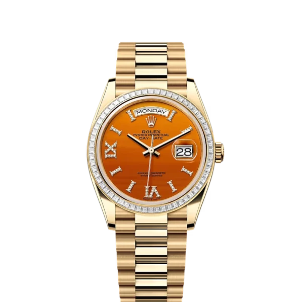 Rolex Day Date 36mm Yellow Gold and Diamonds Ref. 128398TBR Specs and Price