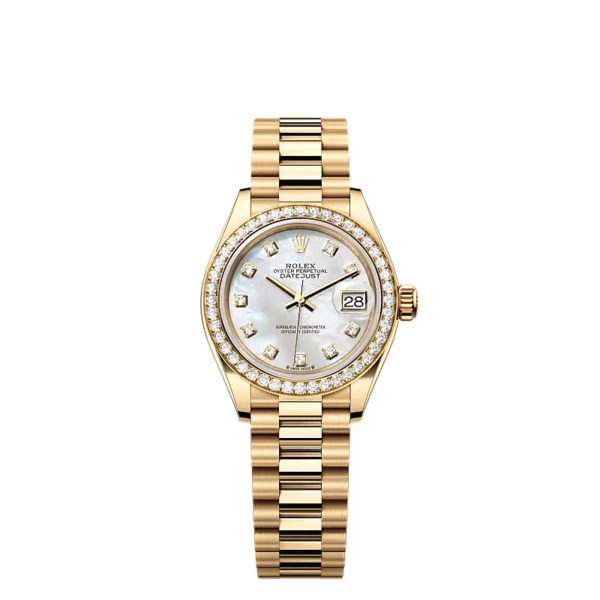 Rolex Lady-Datejust Oyster 28mm Yellow Gold and Diamonds 279138RBR Specs and Price